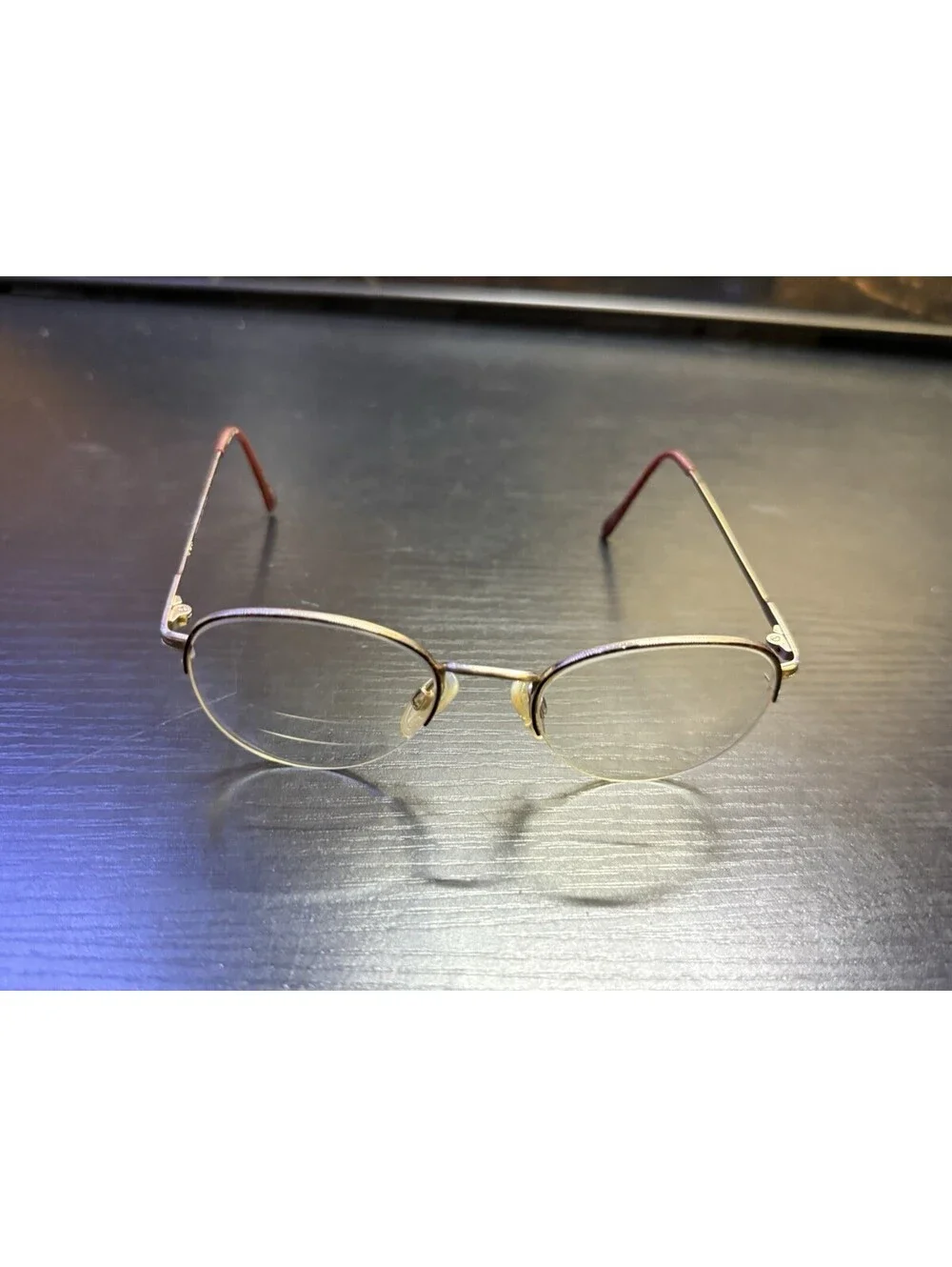 Vintage Tura 908 WIN 49-19 Eyeglasses Frames Brown Gold Japan 135mm